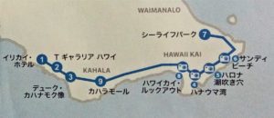 ワイキキトロリー ブルーラインの路線図の写真
